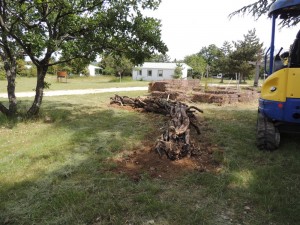 butte en cours d'aménagement - permaculture au camping